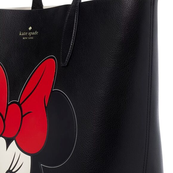 New Disney X Kate Spade Reversible Minnie Large Tote Black Multi - Picture 3 of 7
